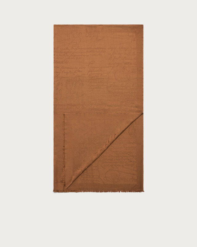 Scritto Pattern Scarf, Brick Brown, hi-res