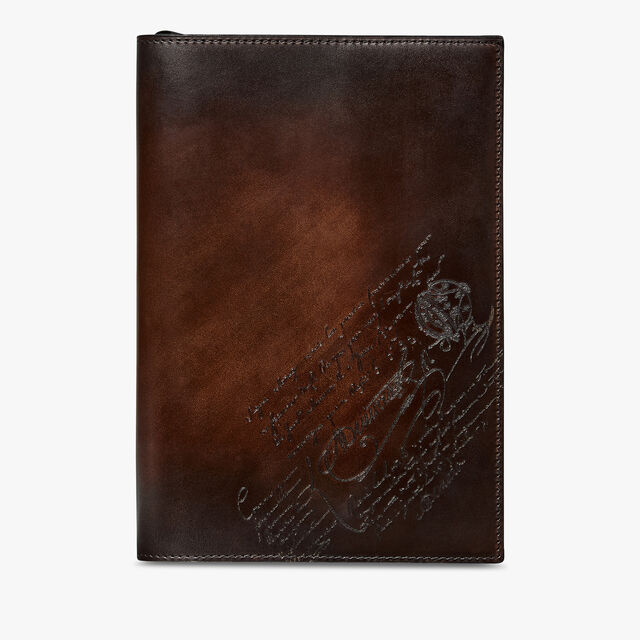 Venezia Scritto Leather A5 Notebook Cover, TDM INTENSO, hi-res 1