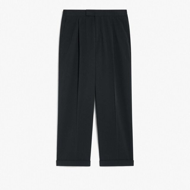 Seersucker Relaxed Trousers, NERO BLUE, hi-res 1