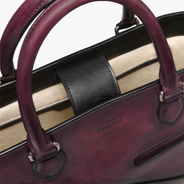 Toujours XS Scritto Leather Tote Bag, GRAPES, hi-res 6