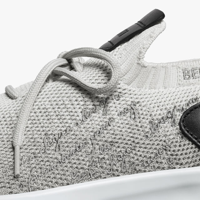 Shadow Scritto Knit And Lagoon Calf Sneaker, GRADIANT DARK GREY, hi-res 8