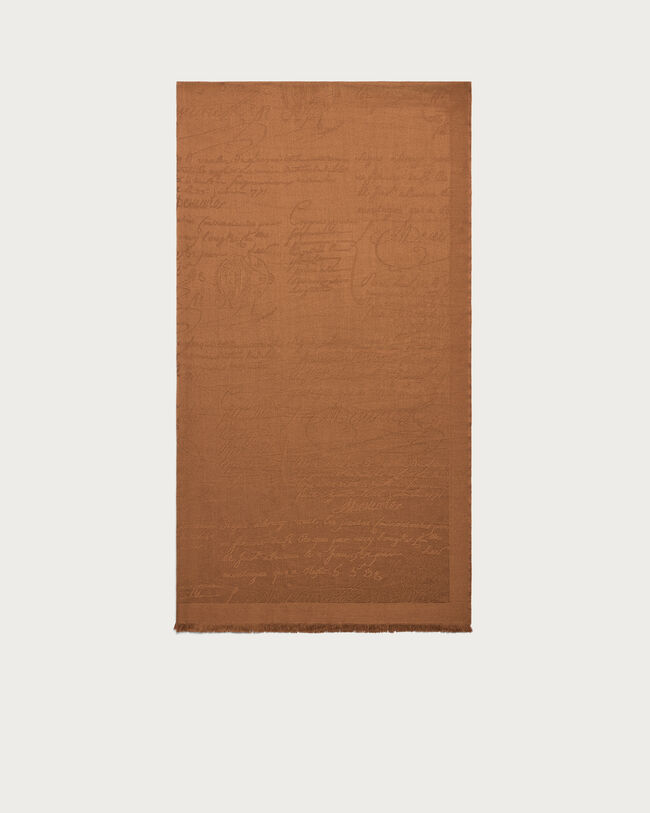 Scritto Pattern Scarf, Brick Brown, hi-res