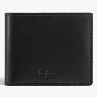 Makore Slim Compact Wallet In Leather, BLACK, hi-res