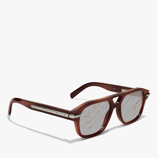 Flare Acetate Sunglasses, CACAO + SCRITTO GOLD., hi-res 2