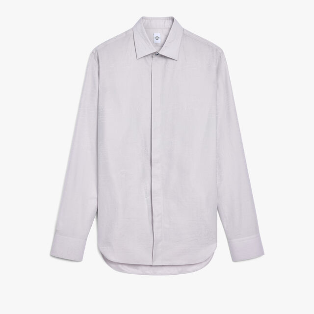 Andy Cotton Silk Scritto Shirt, ICY GREY, hi-res 1