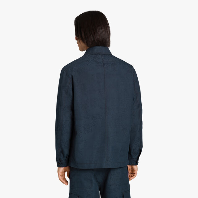 Cotton Scritto Field Jacket, ATLANTIC BLUE, hi-res 3