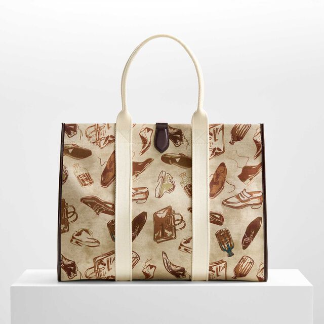 Open Tote XL Printed Fabric Tote Bag, BROWN + BEIGE, hi-res 7