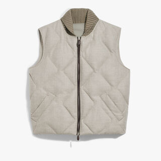 Wool Herringbone Gilet, TAUPE GREY, hi-res