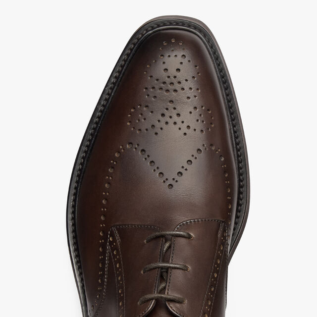 Alessio Natural Calf Leather Derby , DARK BROWN, hi-res 8