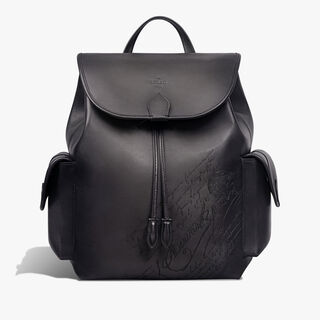 Horizon Scritto Leather Backpack, NERO GRIGIO, hi-res
