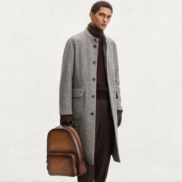 Time Off Scritto Leather Backpack, CACAO INTENSO, hi-res 2