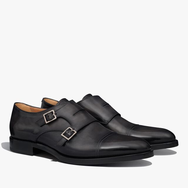 Equilibre Leather Double Monk, NERO GRIGIO, hi-res 2