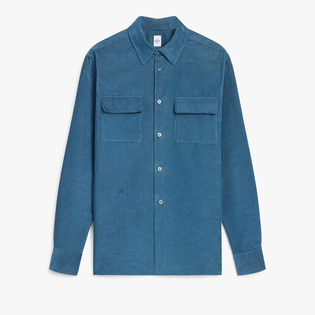 Corduroy Casual Shirt, NILE BLUE, hi-res 1