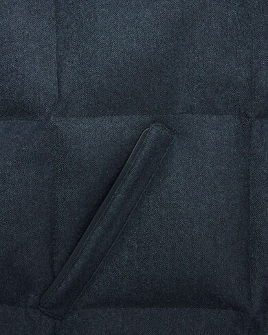 Puffer Gilet with Leather Details, Dark Lead, hi-res