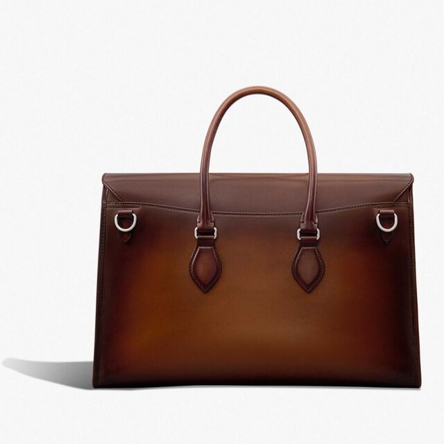 E'Mio Scritto Leather Briefcase, CACAO INTENSO, hi-res 3