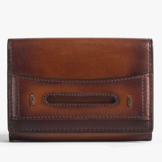 Imbuia Andy Card Holder In Leather