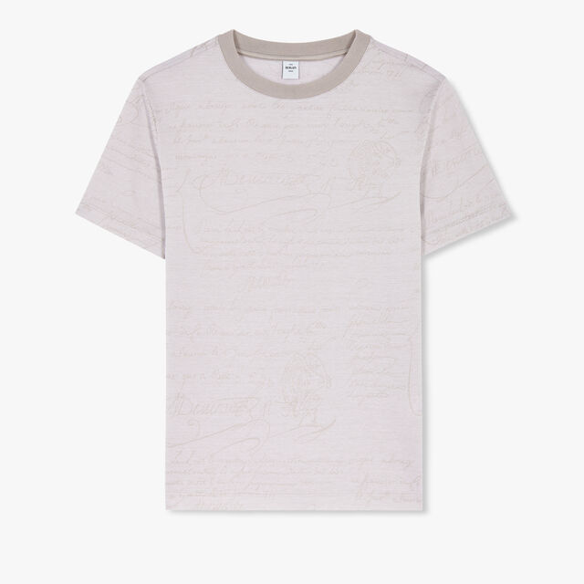 All Over Scritto Jacquard T-Shirt, PEARL GREY, hi-res 1