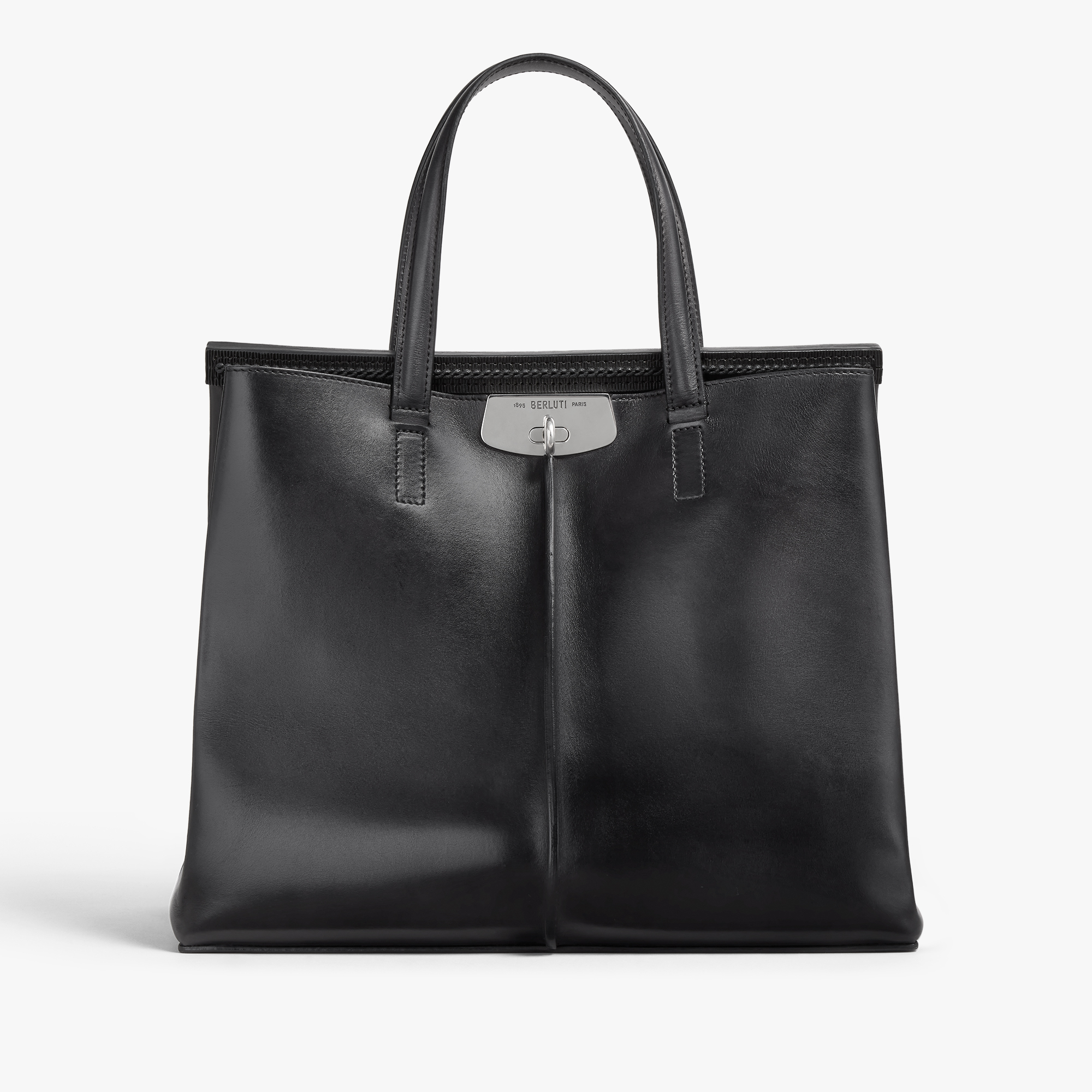 Luti 38 Leather Tote Bag, NERO GRIGIO, hi-res