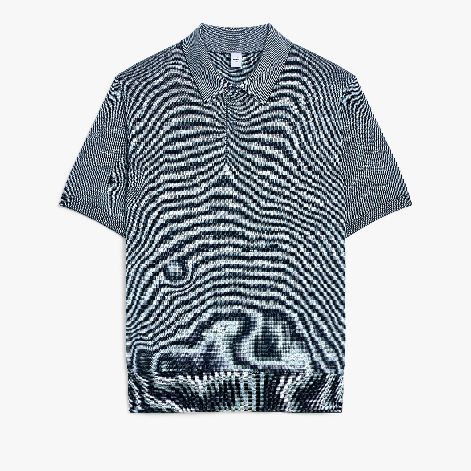 Light Scritto Wool Short-Sleeves Polo, DARK GREEN, hi-res