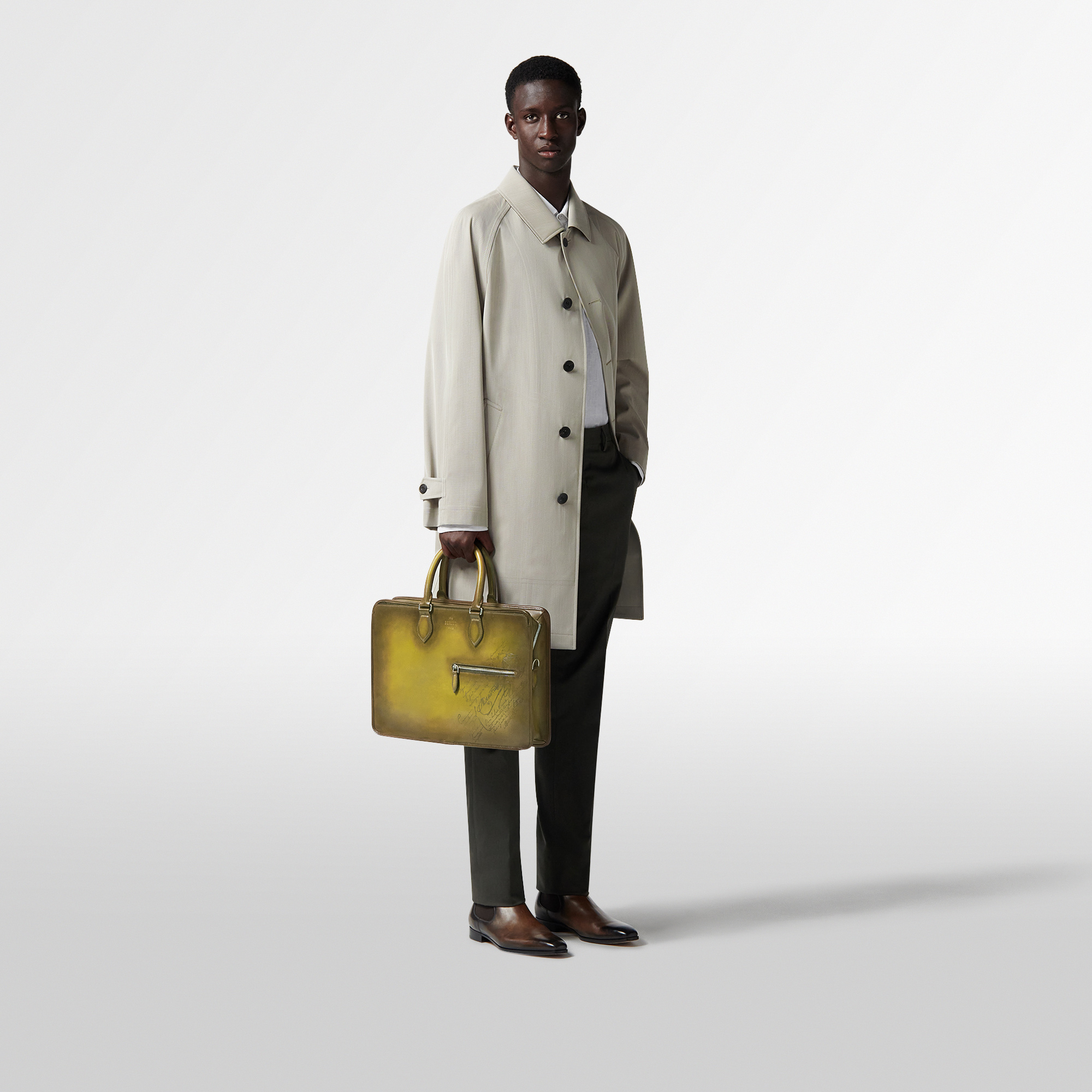Un Jour Scritto Leather Briefcase | Berluti