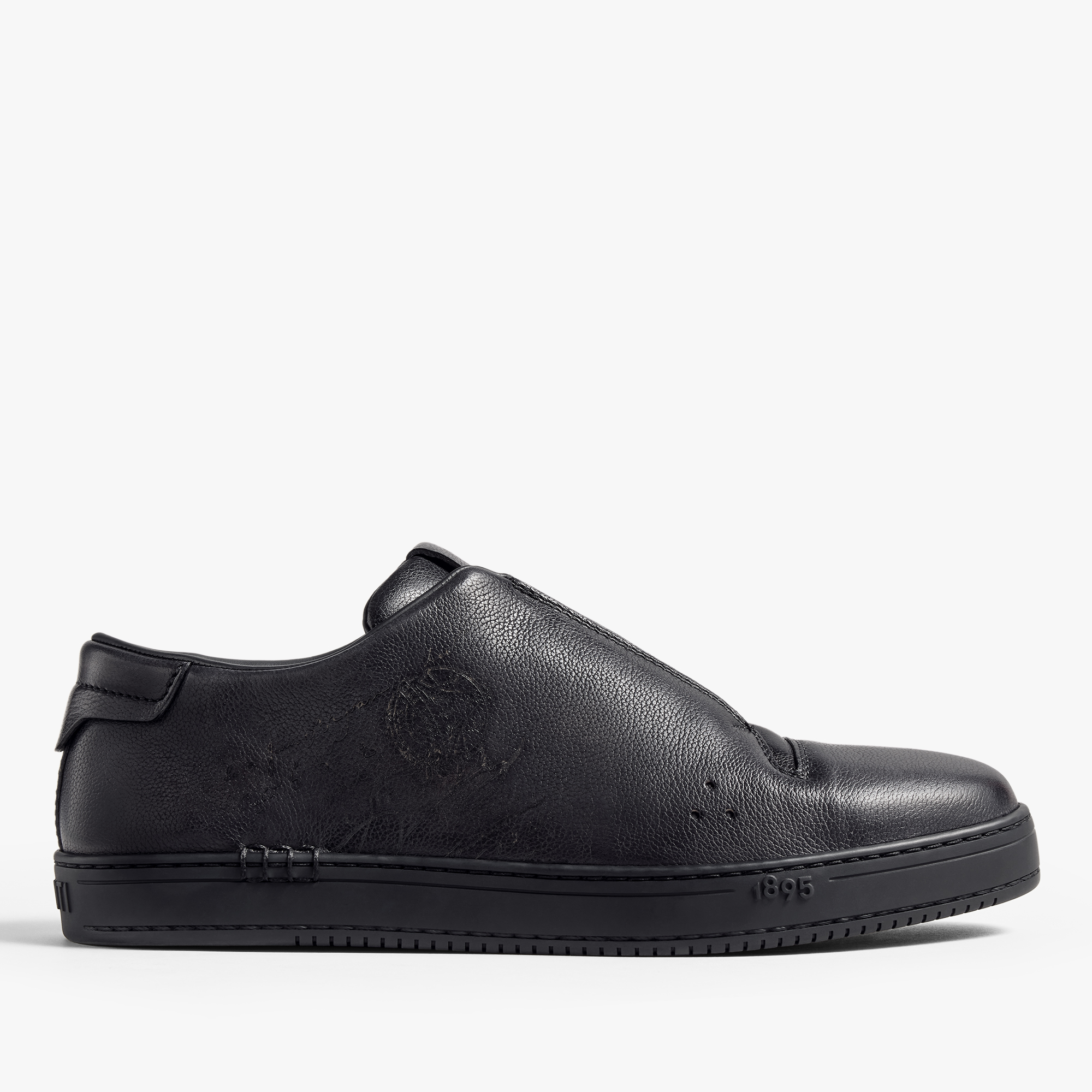 Playtime Scritto Venezia Softy Calf Leather Sneaker Slip-On, NERO GRIGIO, hi-res