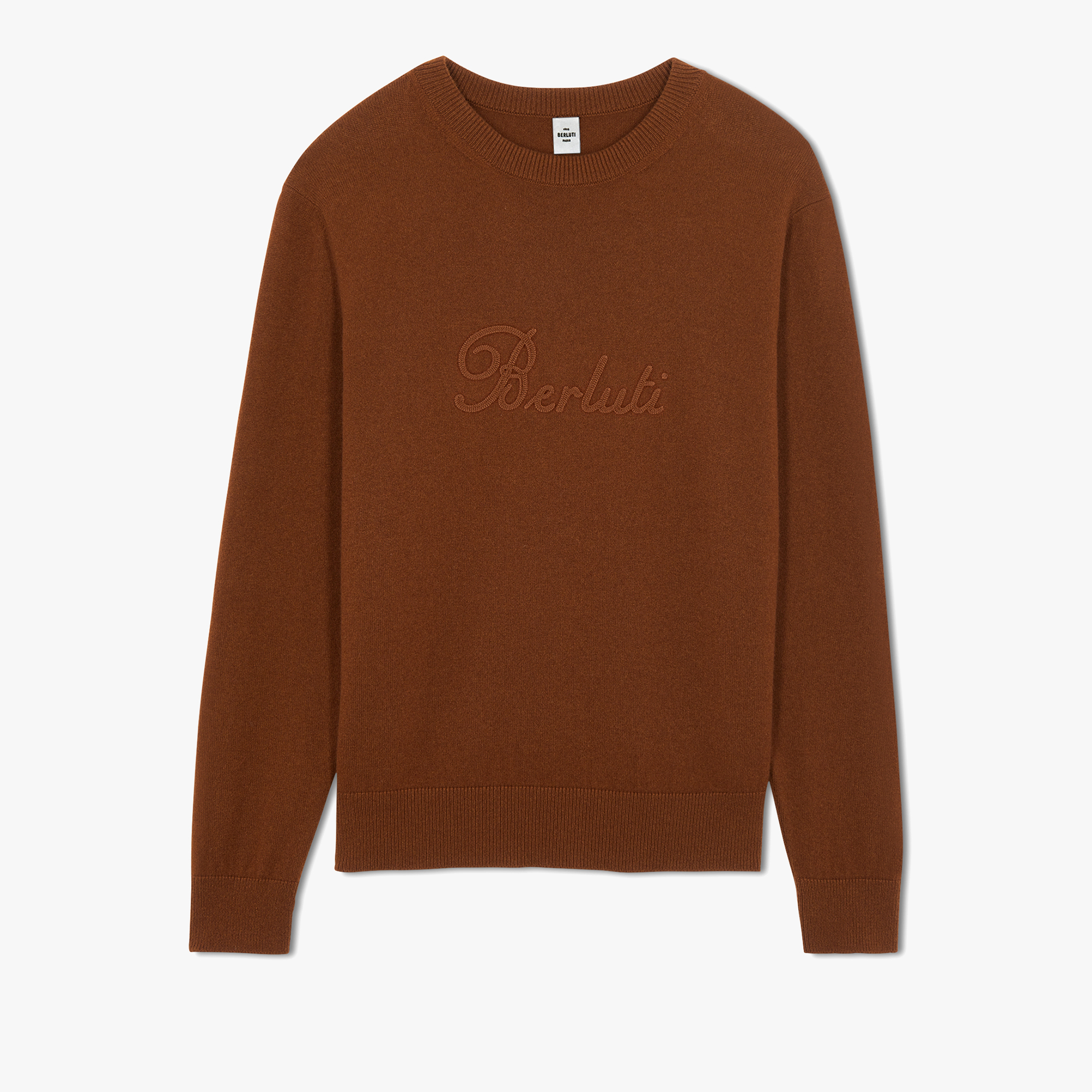 Cashmere Sweater With Embroidered Logo, TOFFEE CAMEL, hi-res