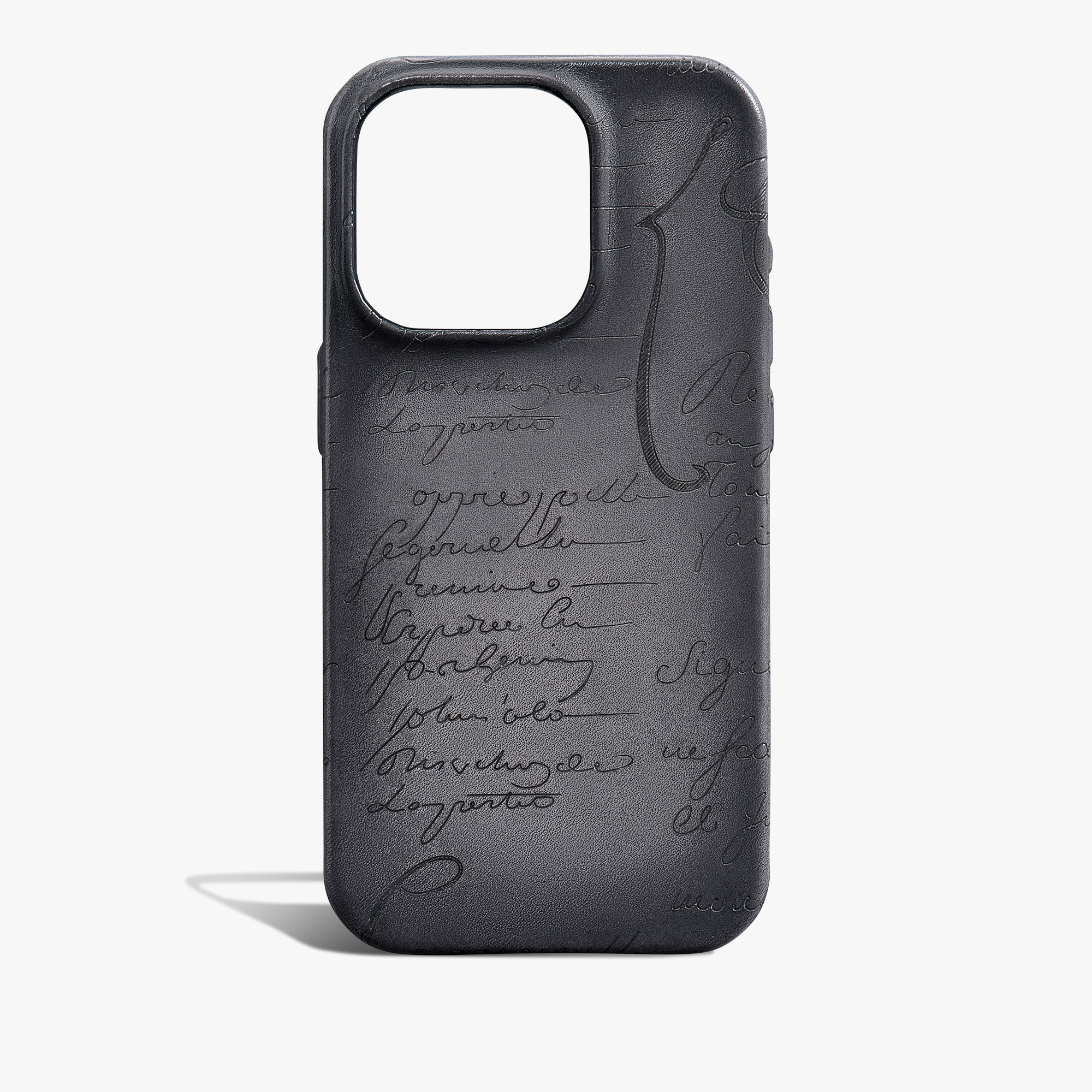 Scritto Leather iPhone 16 Pro Case, LIGHT ALUMINIO, hi-res
