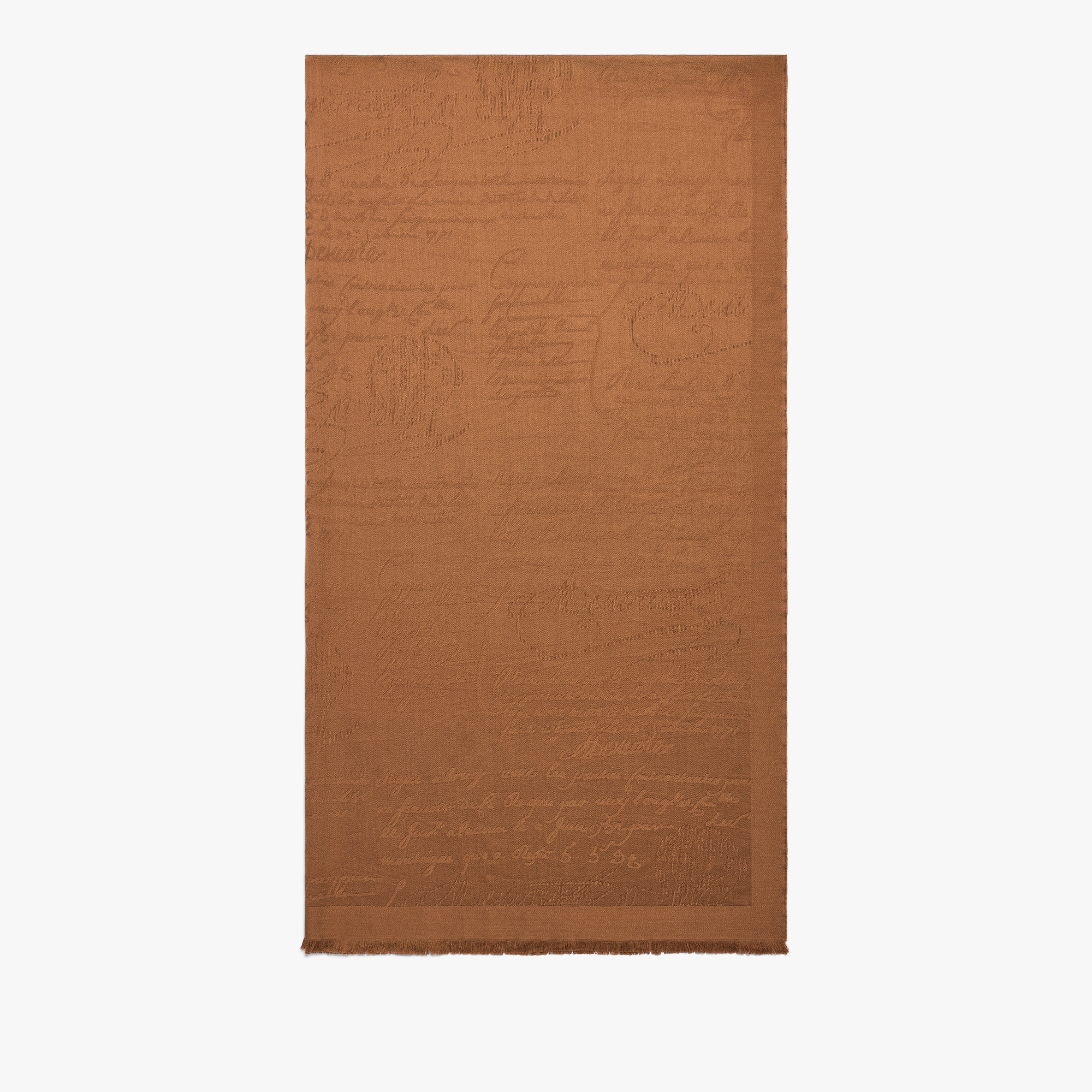 Wool & Silk Scritto Scarf, BRICK BROWN, hi-res