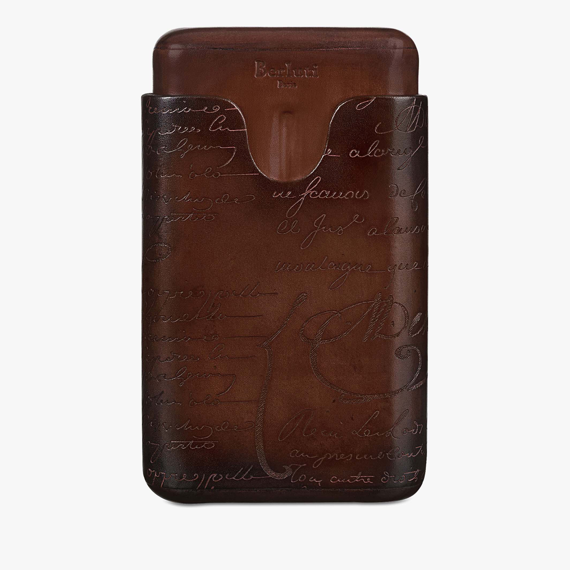 Cigar Case 4 Scritto Leather, TOBACCO BIS, hi-res