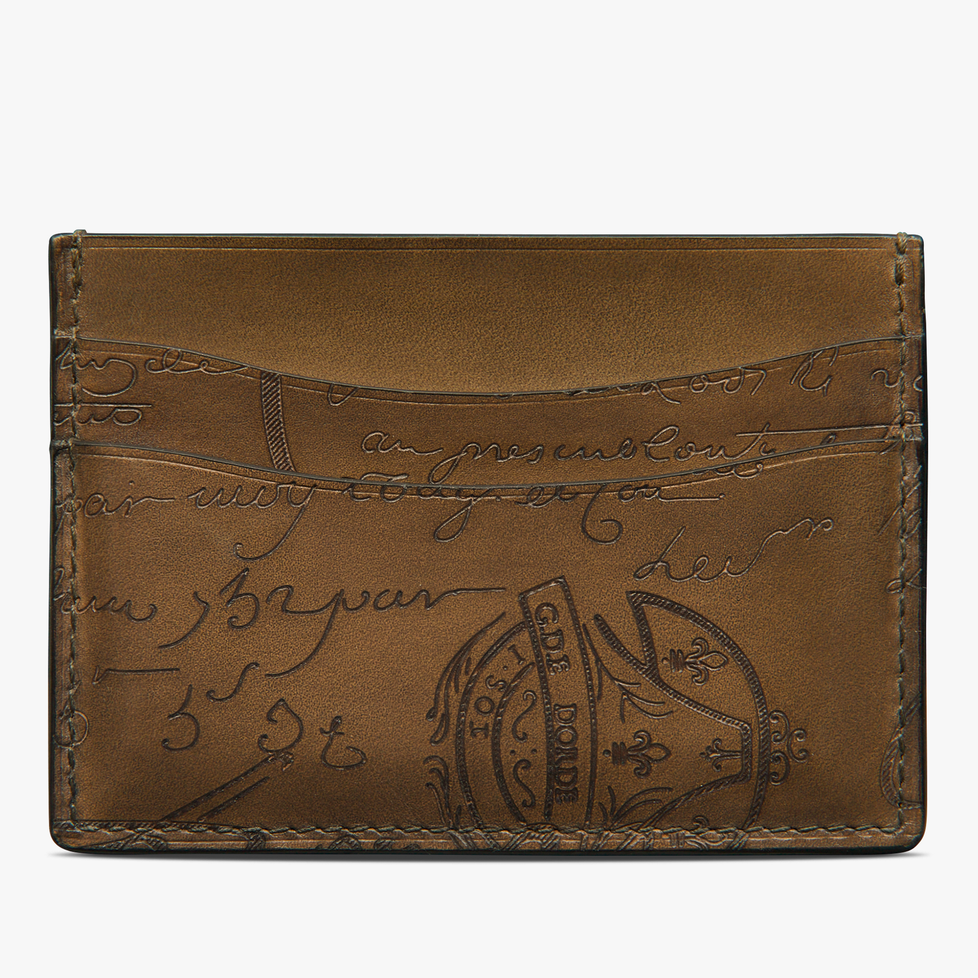 Porte-Cartes Bambou Neo En Cuir Scritto, OLIVE, hi-res