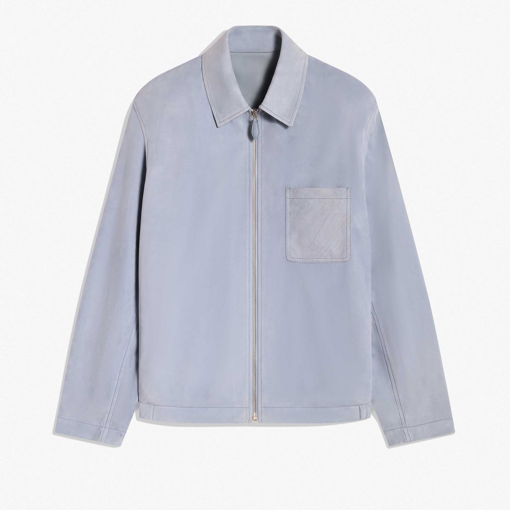 Suede Overshirt, PALE BLUE, hi-res