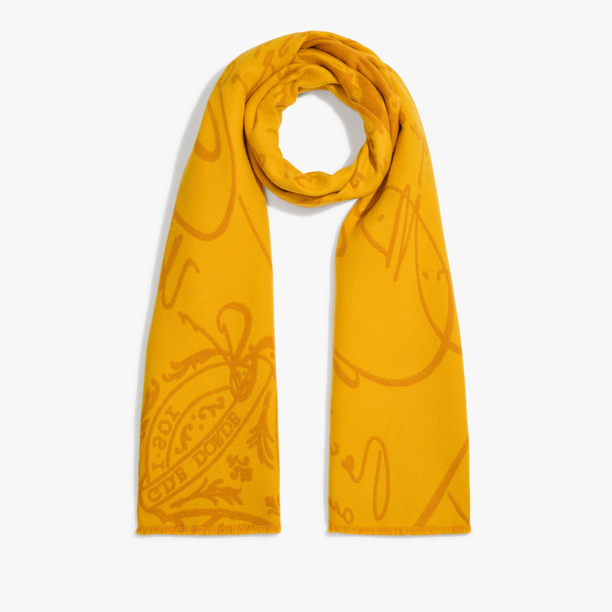 Wool Scritto Scarf, SULFUR, hi-res