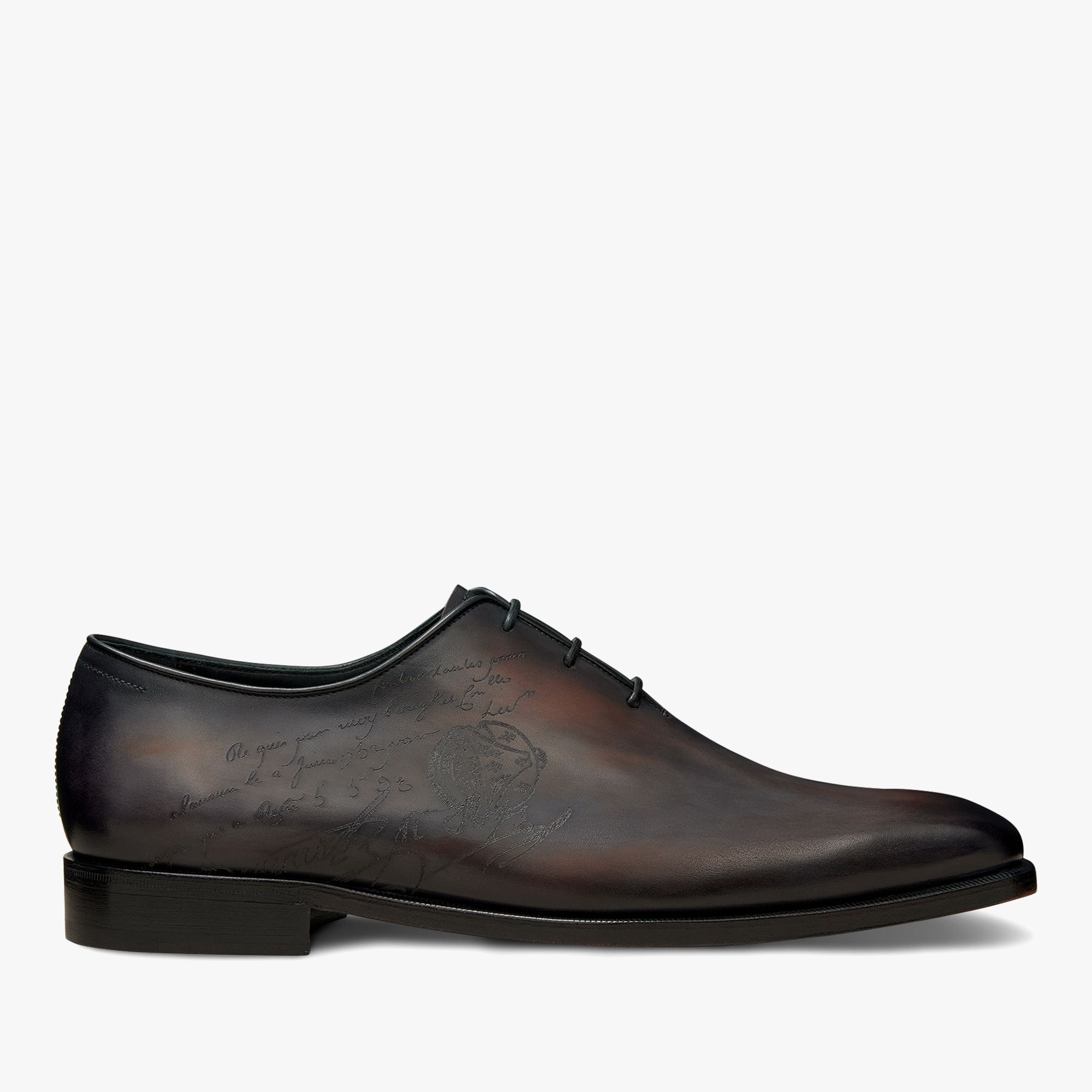 Alessandro Démesure Scritto Leather Oxford, CHARCOAL BROWN, hi-res