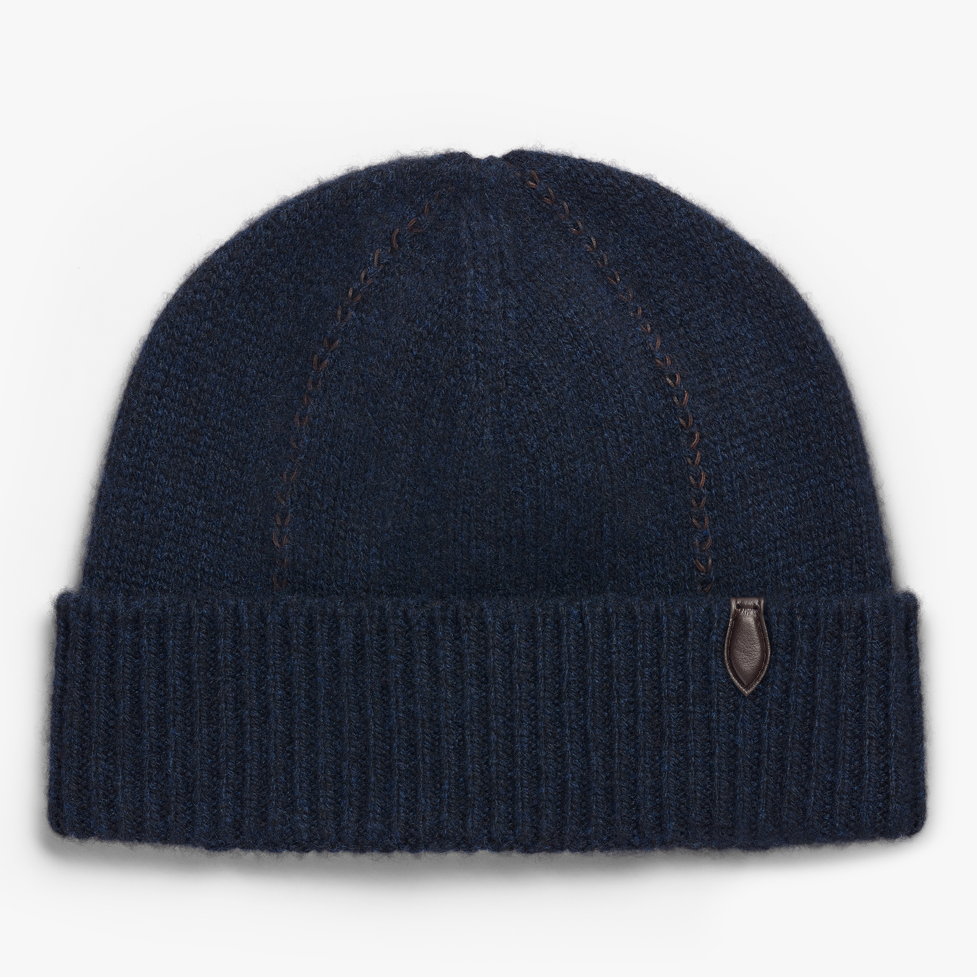 Leather Braiding Beanie, COLD NIGHT BLUE, hi-res