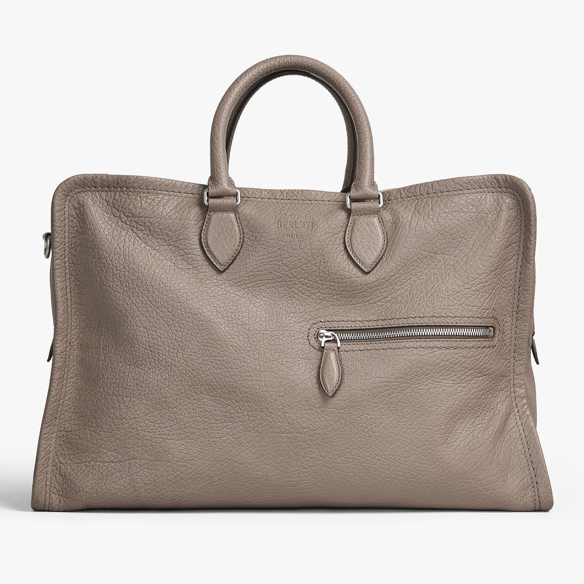 Overnight Leather Travel bag, TAUPE, hi-res