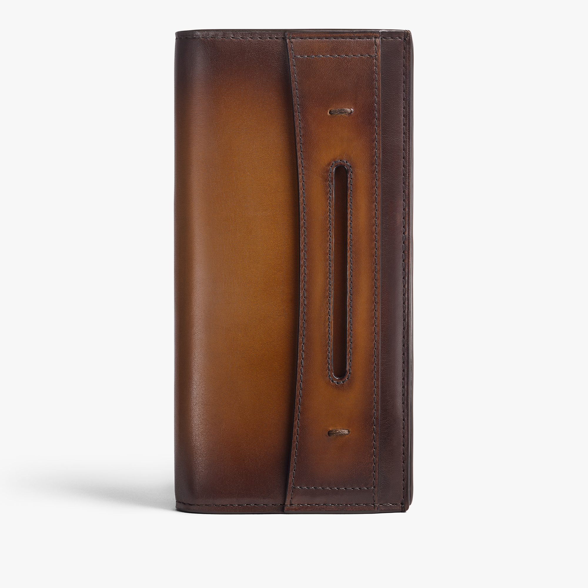 Espace Andy Long Wallet In Leather, CACAO INTENSO, hi-res