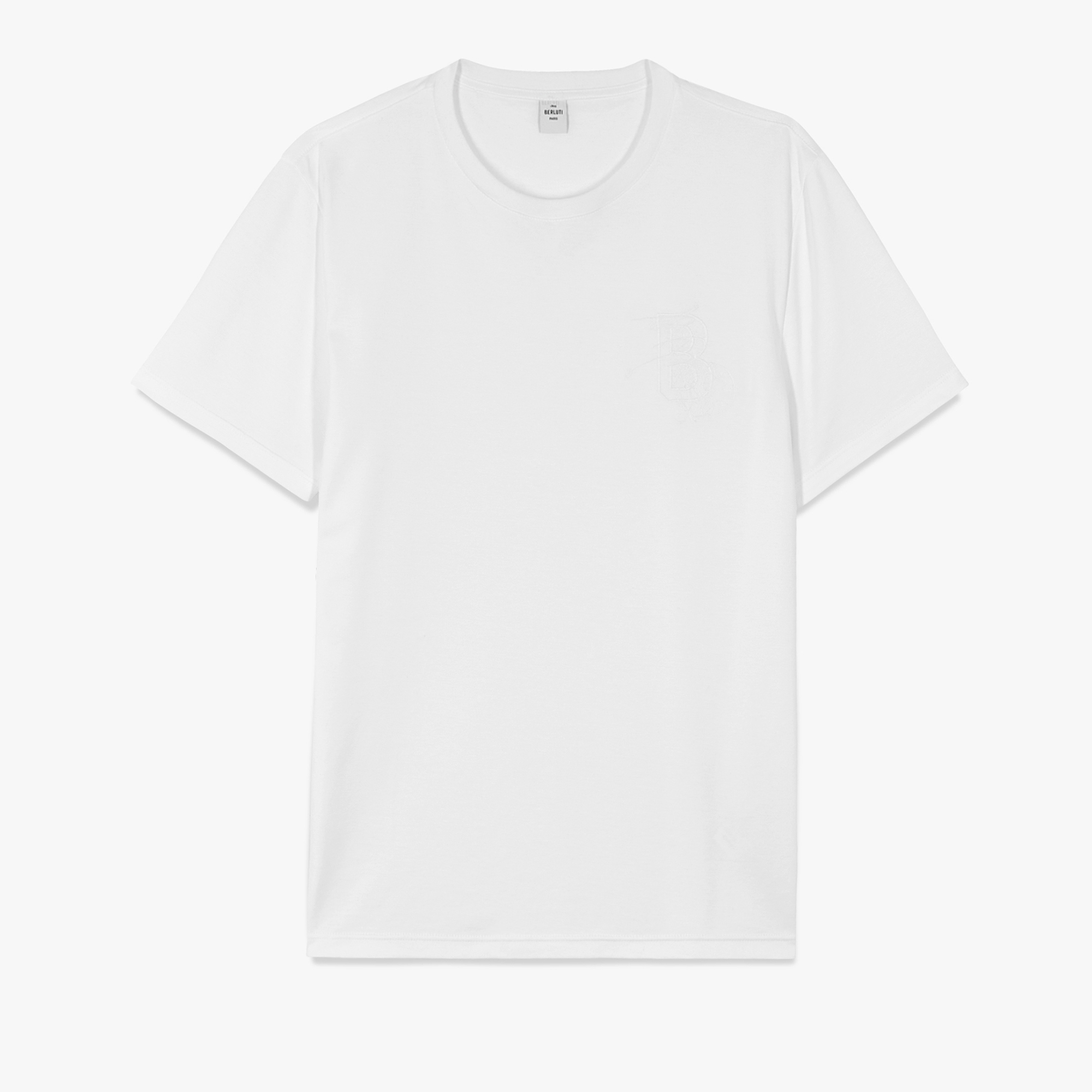 刺繍ロゴ付きTシャツ, BLANC OPTIQUE, hi-res