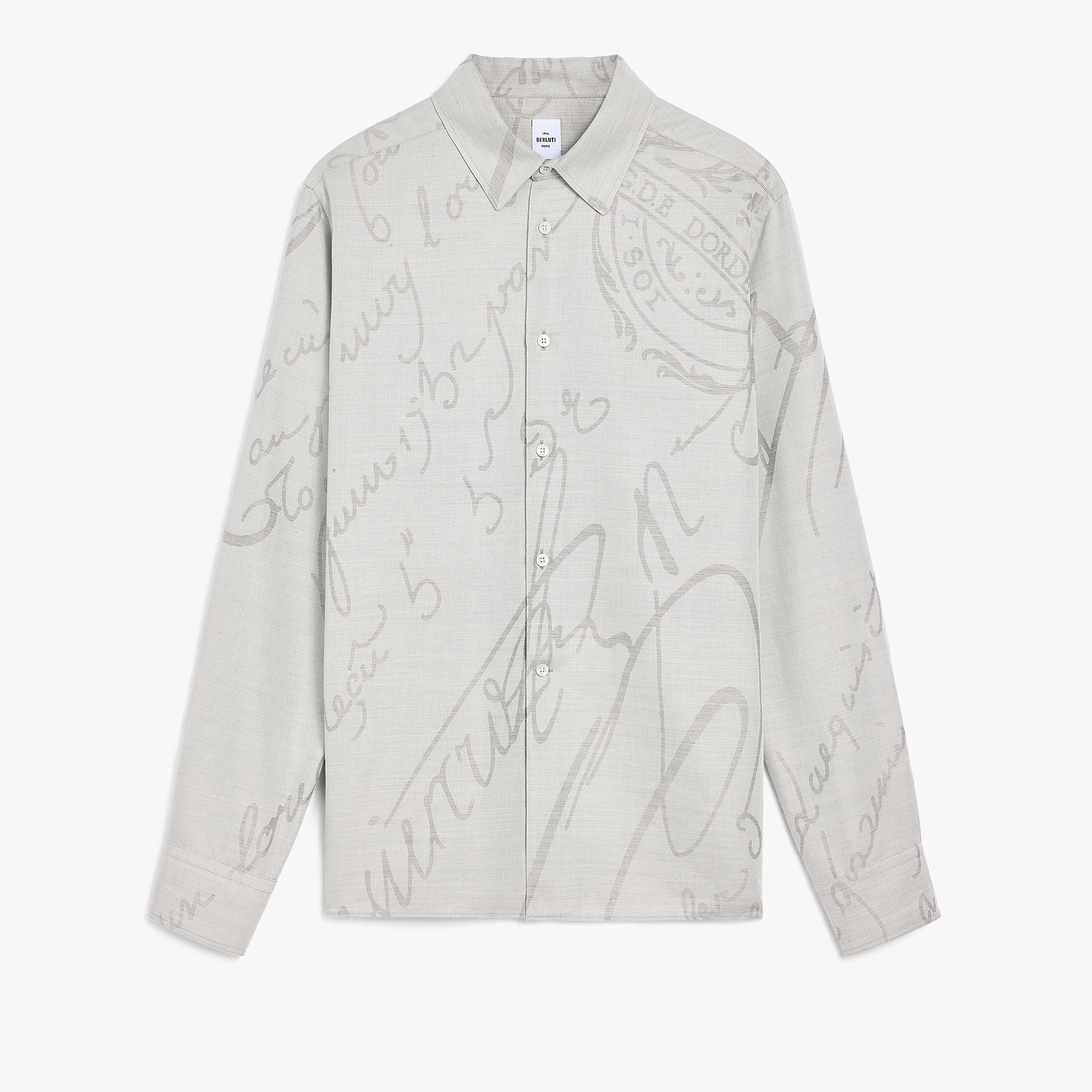 Scritto Jacquard Shirt, BEIGE, hi-res