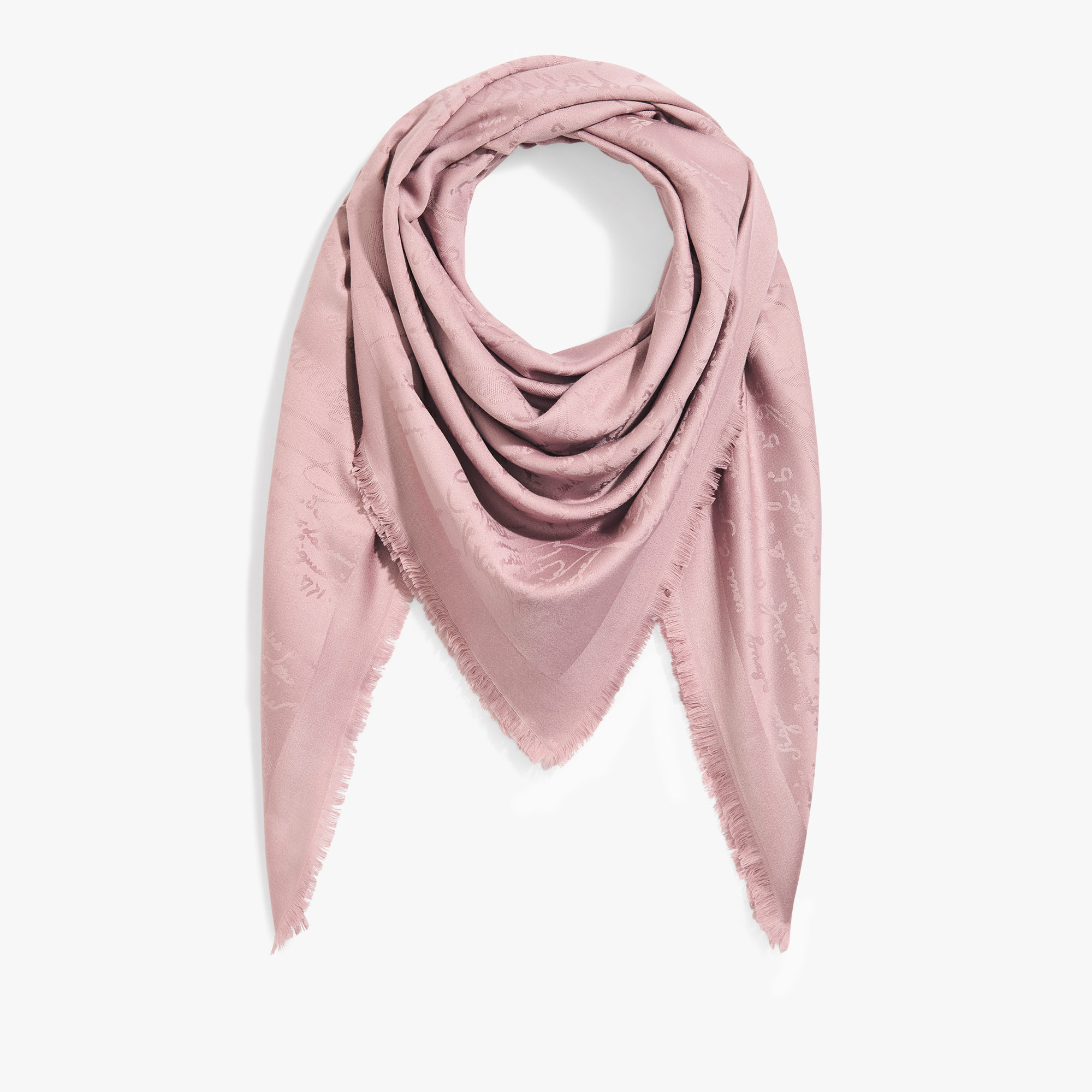 Wool & Silk Scritto Scarf, SMOCKY LILAC, hi-res