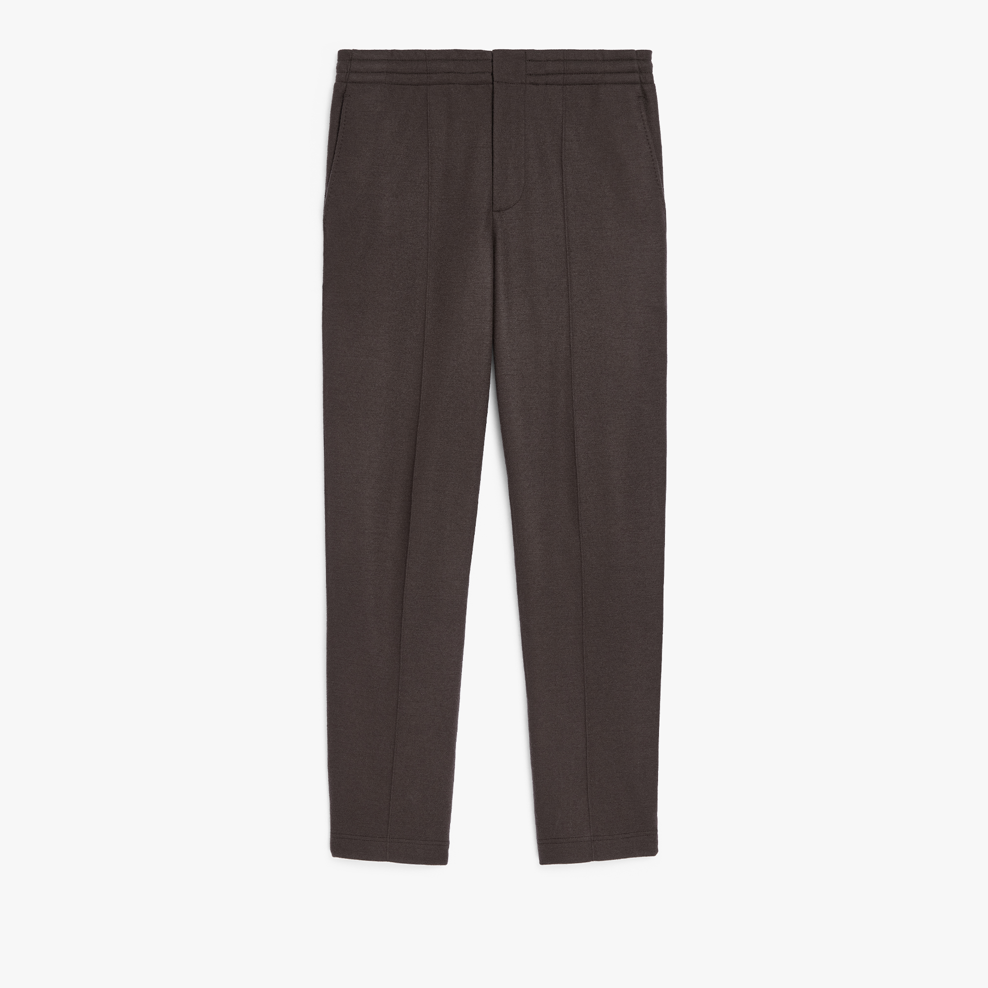 Jersey Wool Pants, CHOCOLATE BROWN, hi-res