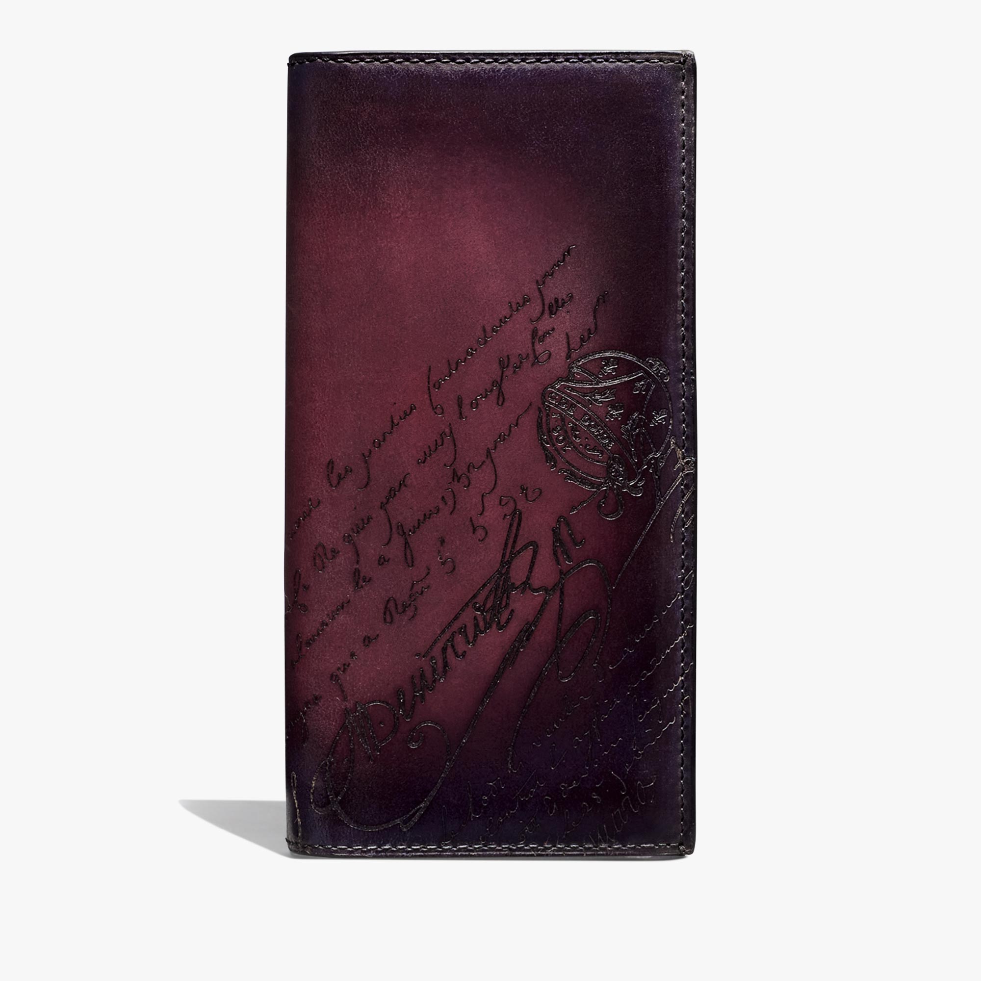 Espace Scritto Leather Long Wallet, GRAPES, hi-res