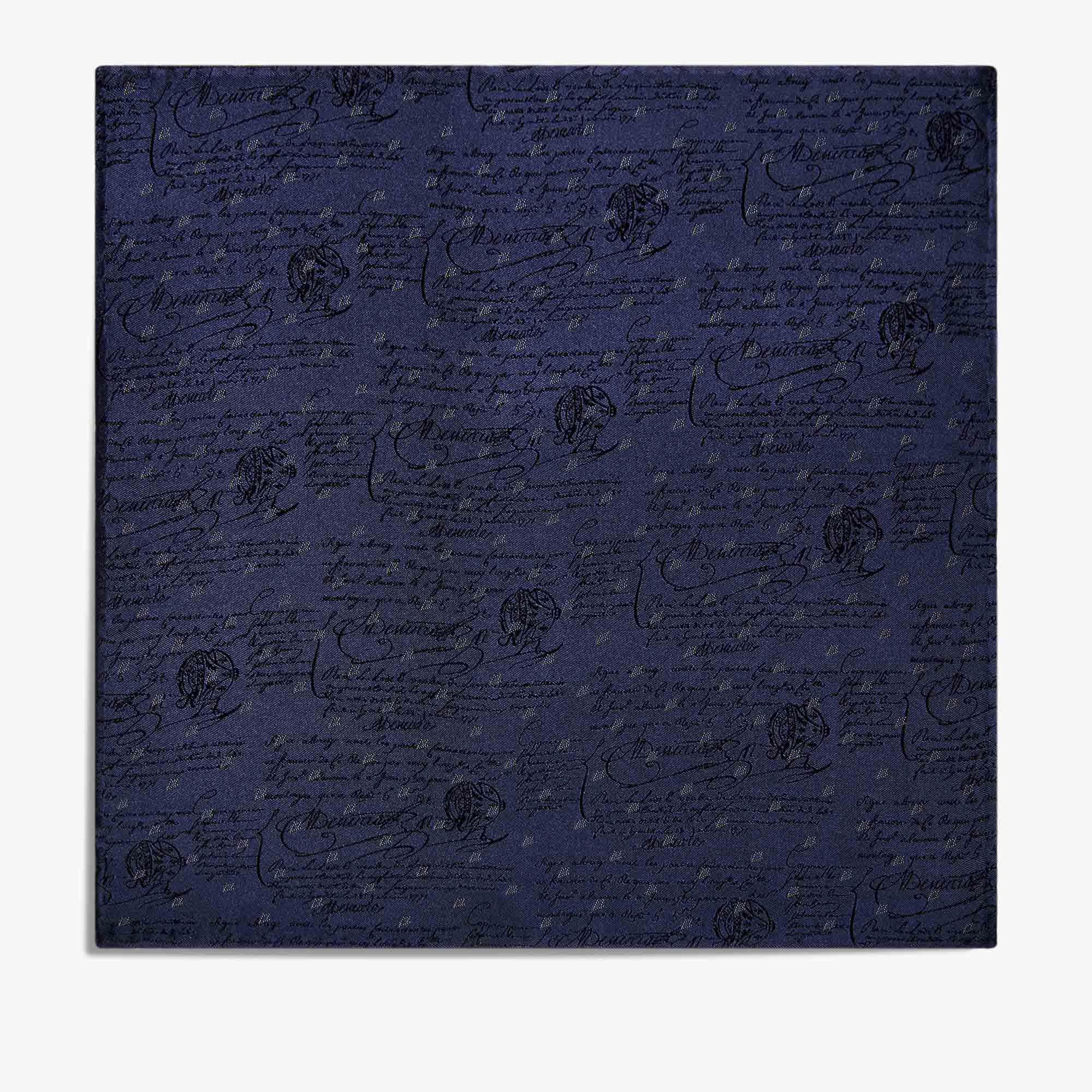 Micro Pattern Handkerchief With Scritto Background, INK, hi-res