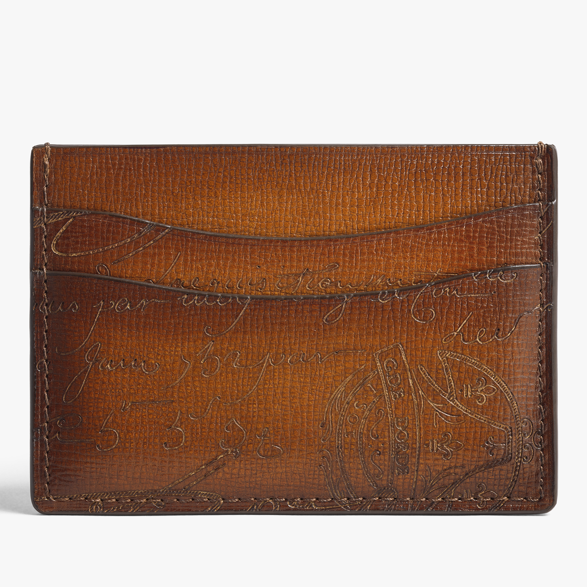 Bambou Gradiant Card Holder In Scritto Leather, FIAMMA, hi-res