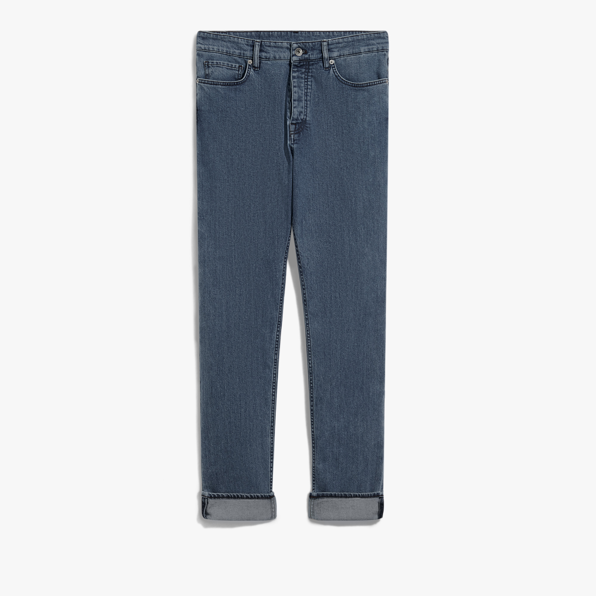 Straight Denim Pants, WASHED BLUE, hi-res