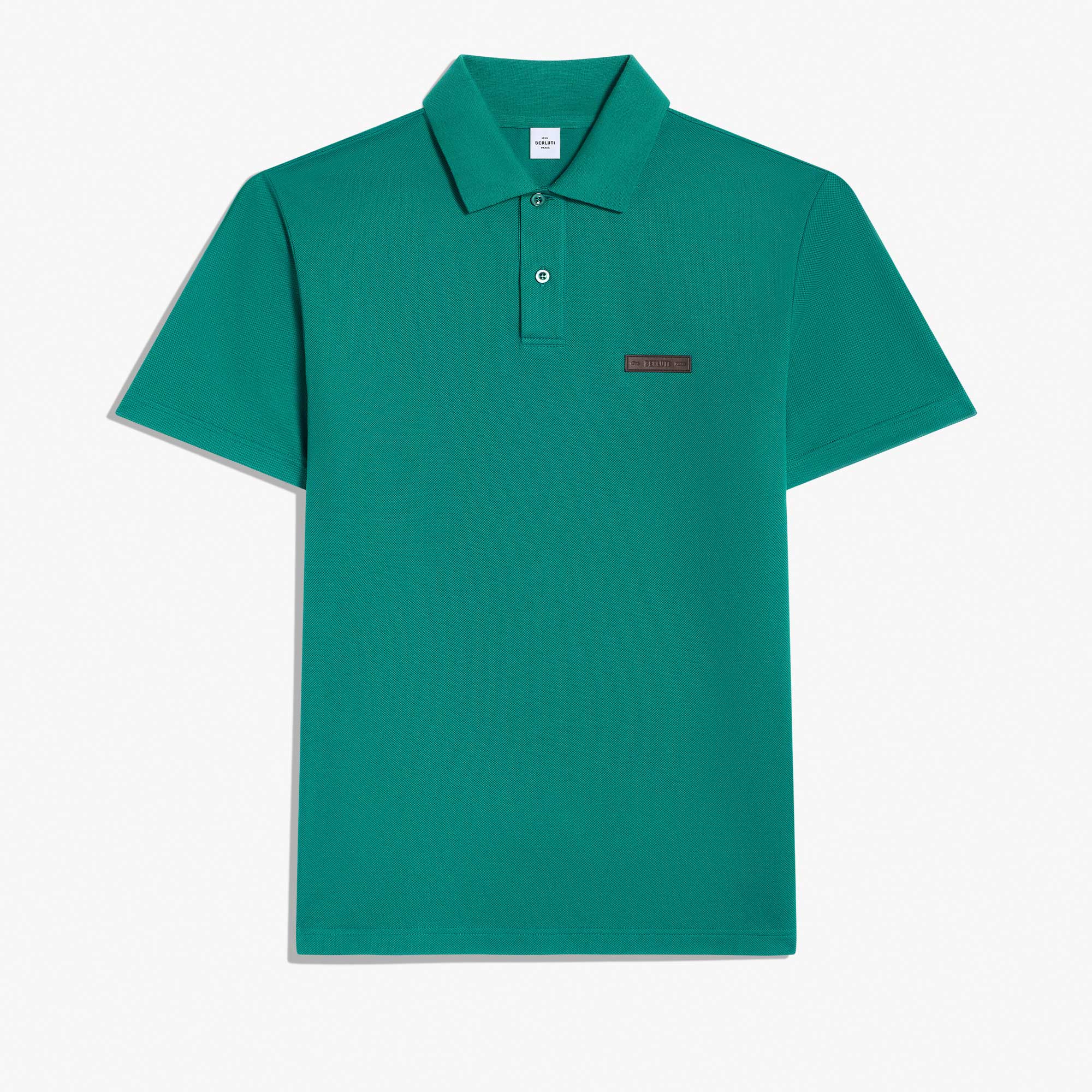 Classic Pique Leather Tab Polo, LEISURE VALLEY GREEN, hi-res