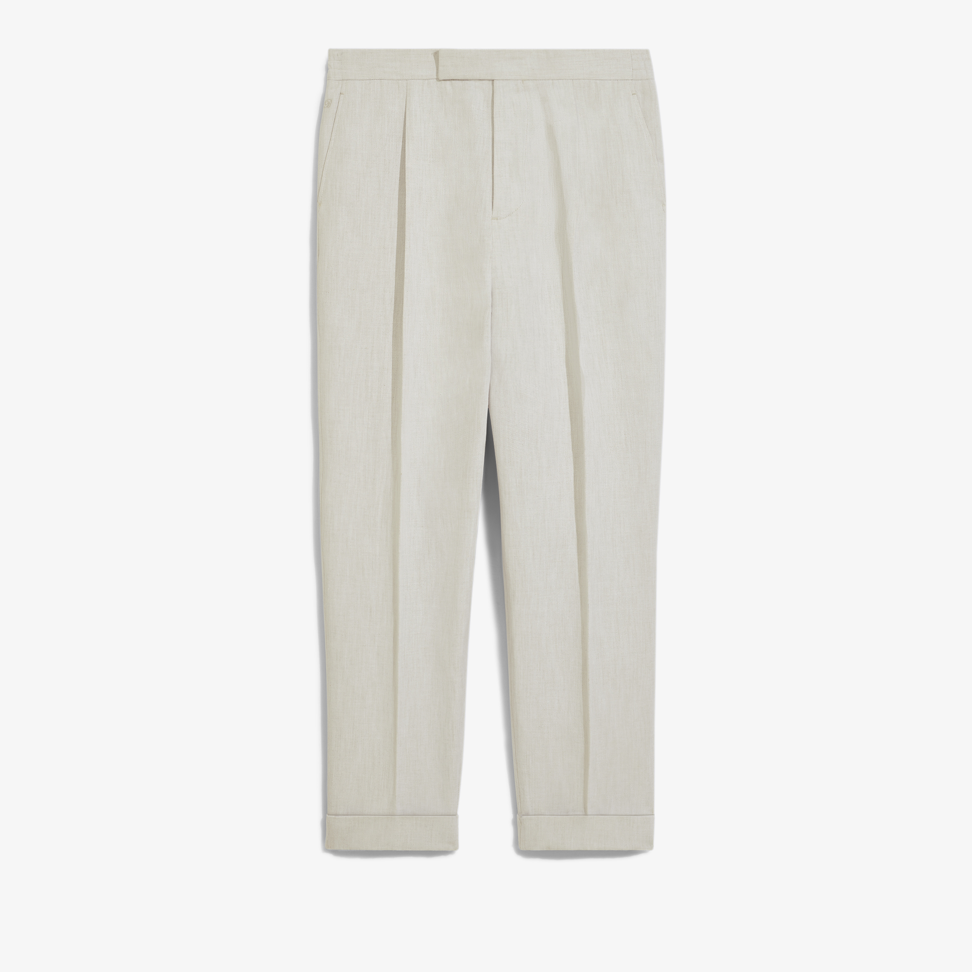 Cotton & Linen Relaxed Trousers, WHITE CANVAS, hi-res