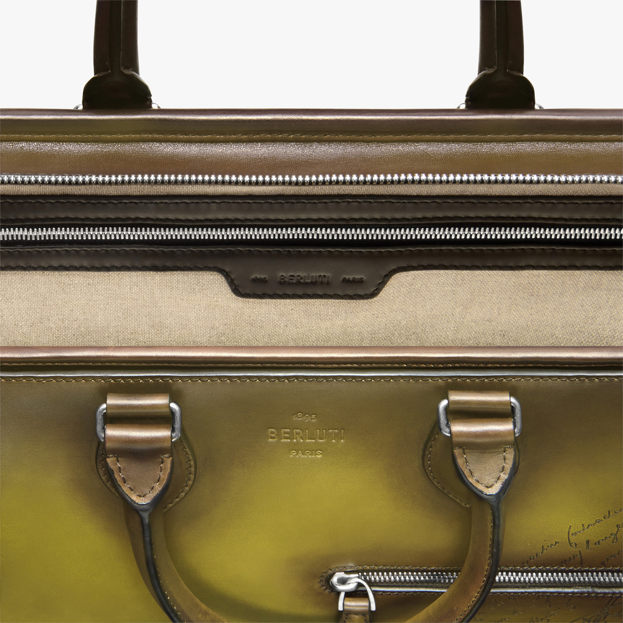 Un Jour Scritto Leather Briefcase | Berluti