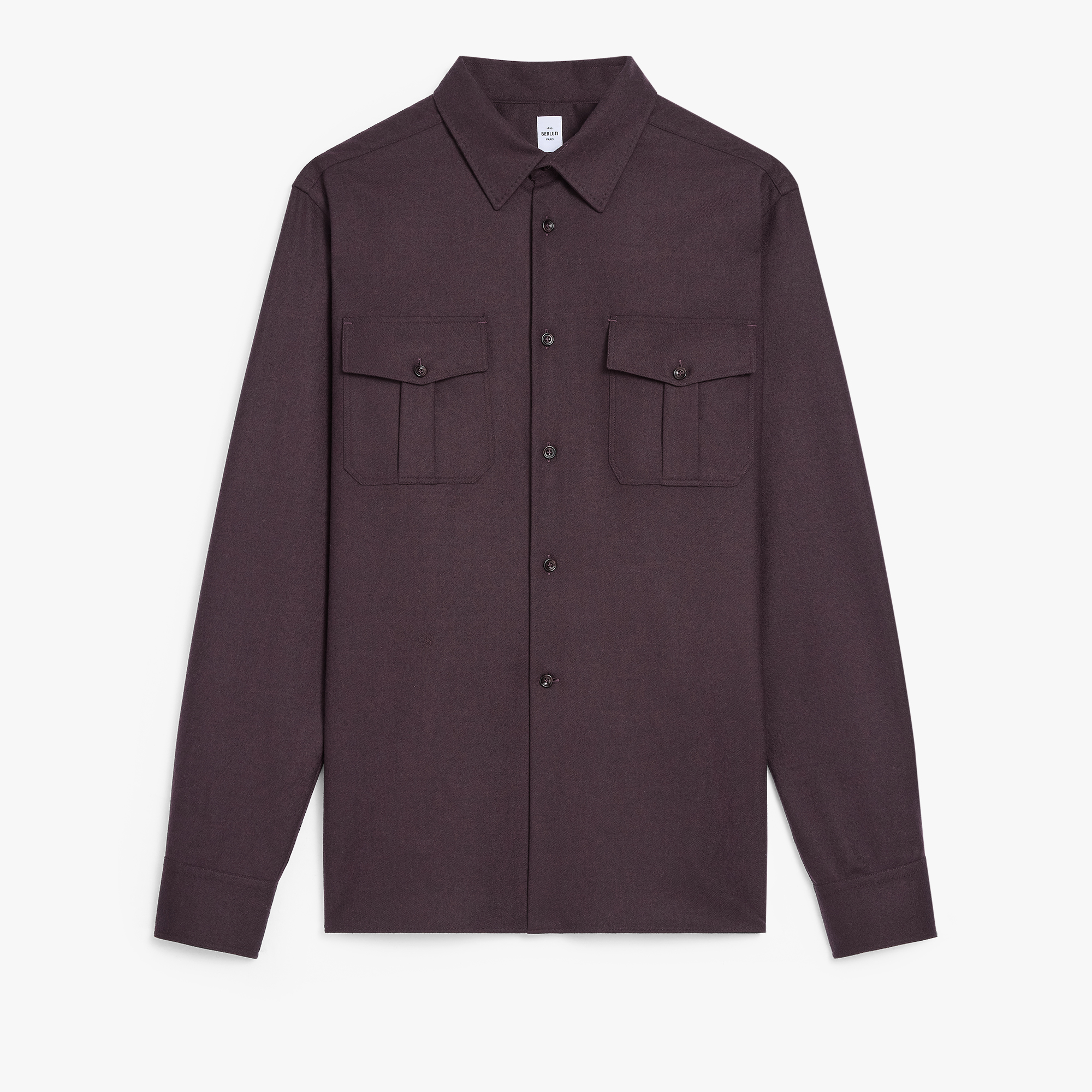 Wool Military Shirt, NERO BORDO, hi-res