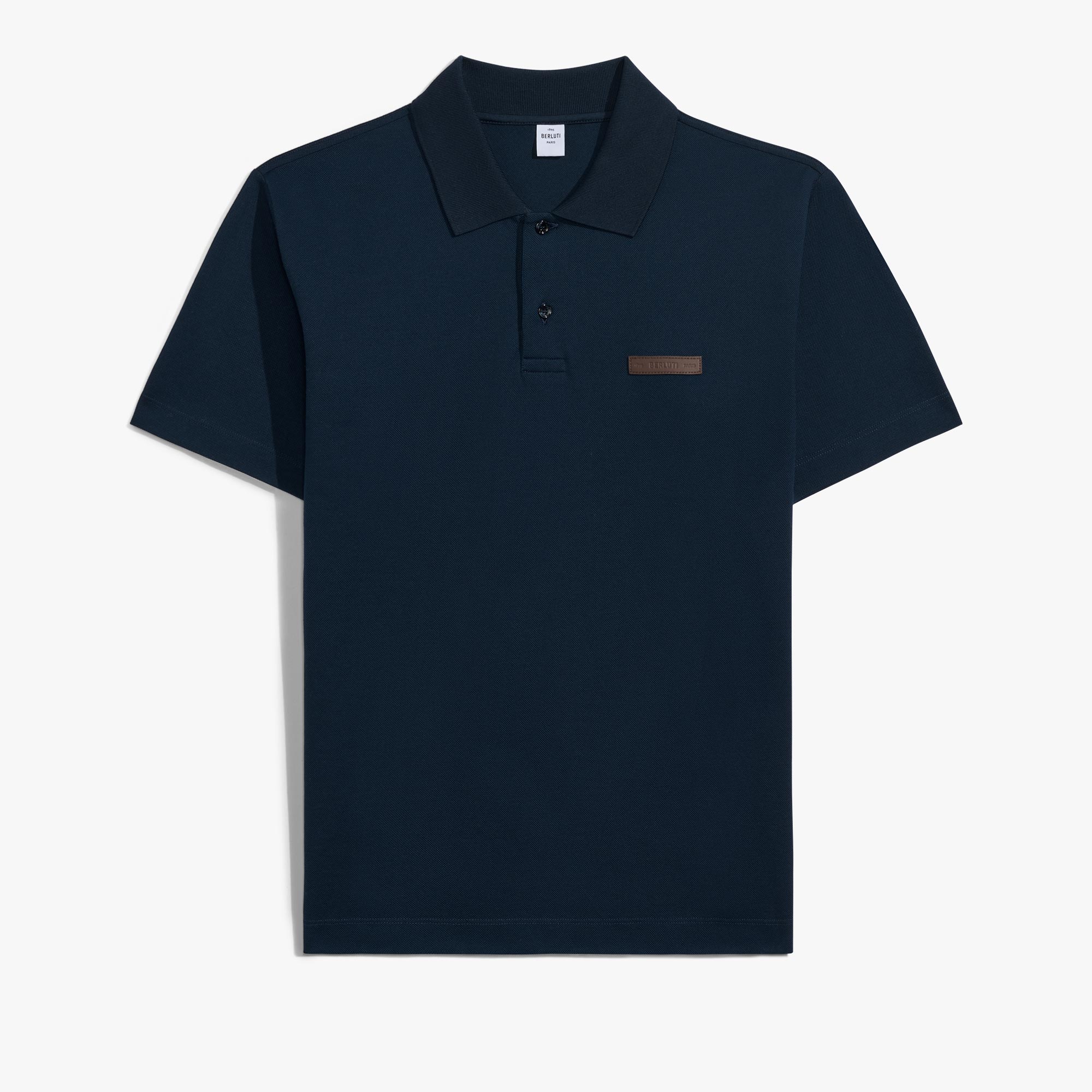 Classic Pique Leather Tab Polo, ATLANTIC BLUE, hi-res