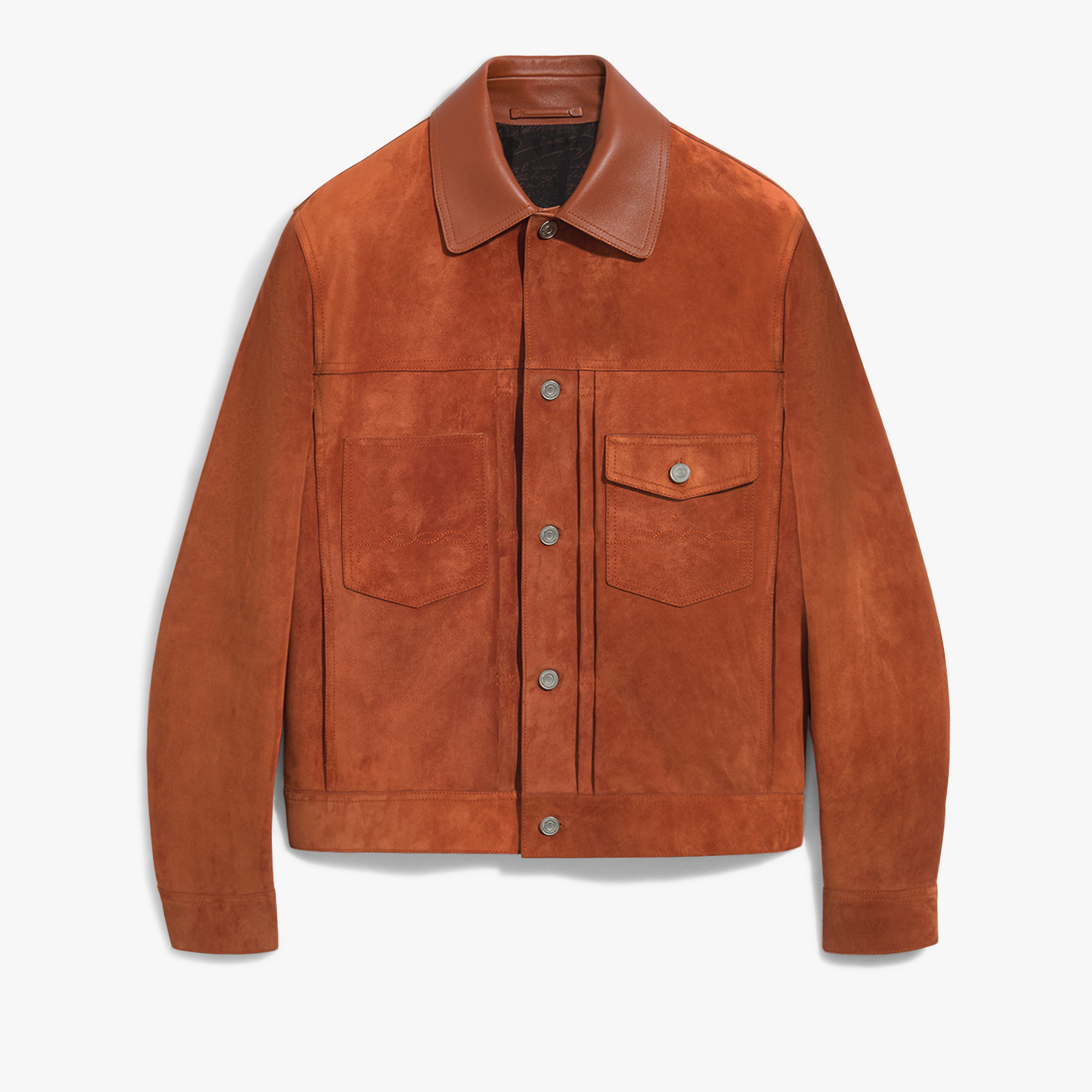 Suede Denim Jacket, ORANGE RUST, hi-res